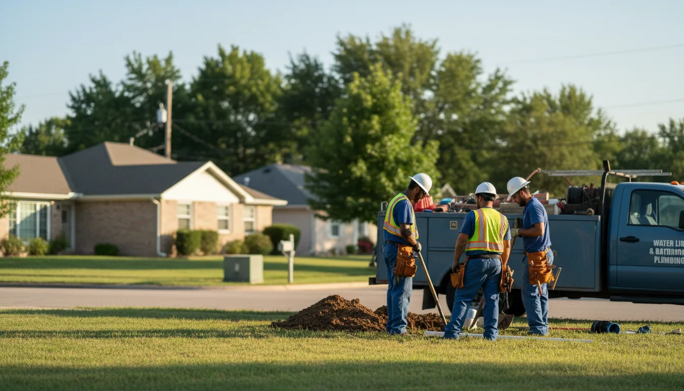 Residential water line and bathroom plumbing service in Rush Center, KS